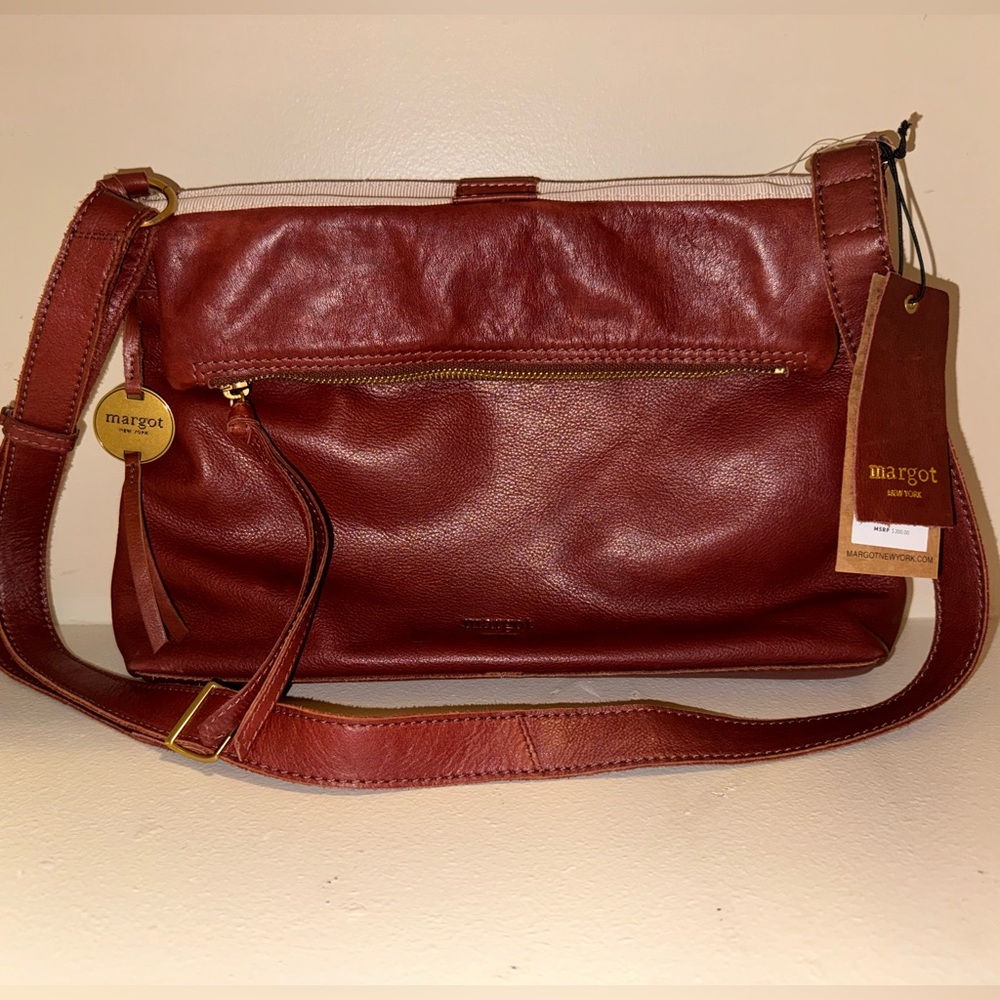 NWT: Margot New York Leather Marcy Tote Handbag